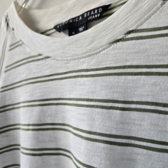 Veronica Beard Mason Striped Puff Long-Sleeve Baseball Tee Shirt Cotton Women XL - Picture 9 of 13